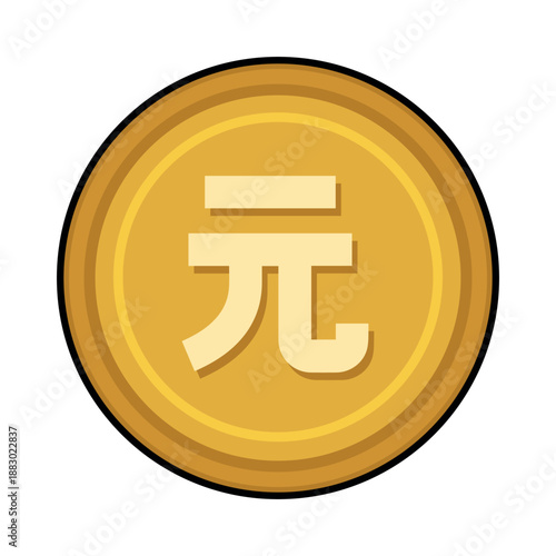 COIN CARTOON WITH CURRENCY ICON SYMBOL YUAN CHINA