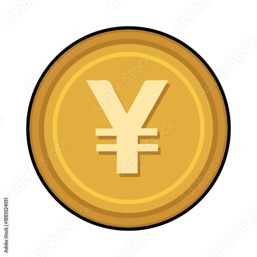 COIN CARTOON WITH CURRENCY ICON SYMBOL YEN JAPAN