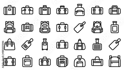 Collection of Handbag and Luggage Icons.