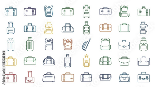 Collection of Handbags and Luggage Icons.
