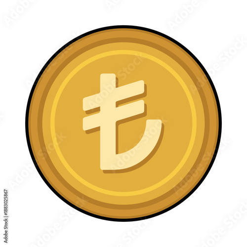 COIN CARTOON WITH CURRENCY ICON SYMBOL LIRA TURKIYE