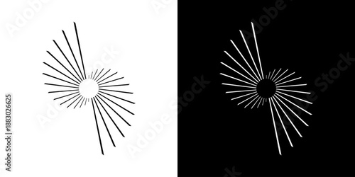 Dynamic abstract spiral sound wave rhythm lines. Circular spiral sound wave rhythm of lines. Circular futuristic abstract lines, black and white background.	