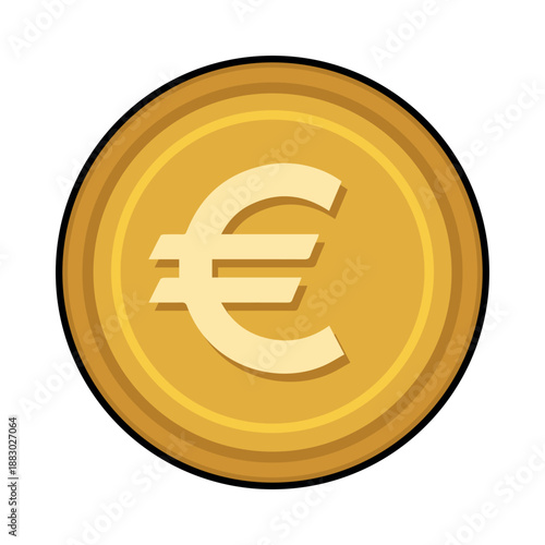 COIN CARTOON WITH CURRENCY ICON SYMBOL EURO EUROPE