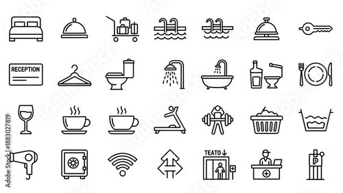 Collection of Hotel and Spa Icons.
