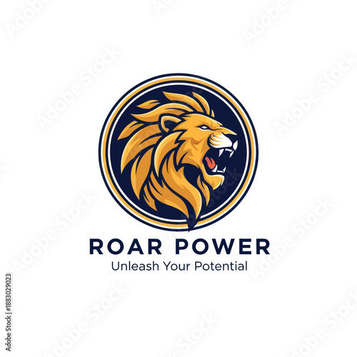 Lion Head Logo Design Illustration.
