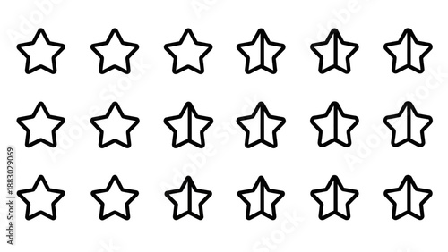 Collection of Fifteen Black Stars.