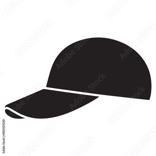 Black Baseball Cap Isolated on White Background