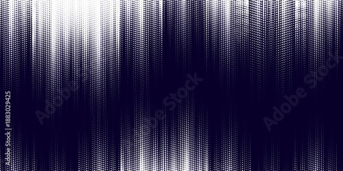 Abstract purple halftone dots background with vertical gradient light effect, modern digital texture design for technology, music, sound wave, futuristic poster, website header, presentation