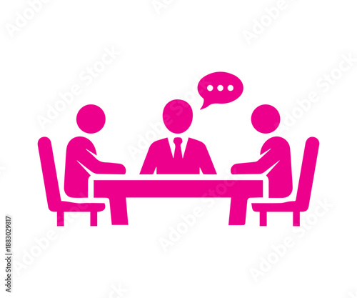 People Meeting Icon for Teamwork, Discussion and Business UI Design