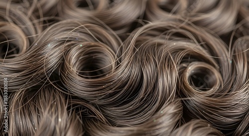  close-up of short perm hair curls