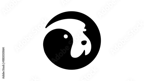 dog logotype, black isolated silhouette