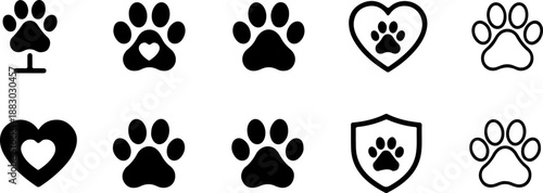 Pet paw icon sets