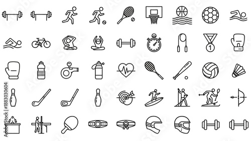 Collection of Fitness and Sports Icons.