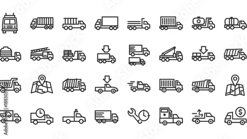 Collection of Logistics and Transportation Icons.