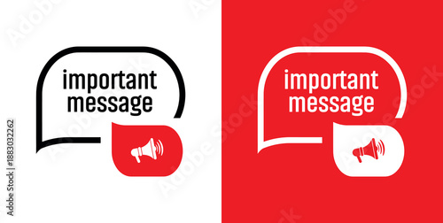 important message sign on white background