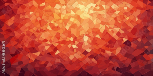 Abstract red backdrop with bright pink and orange triangle pattern elements in a seamless mosaic style illustration for a vector wallpaper design