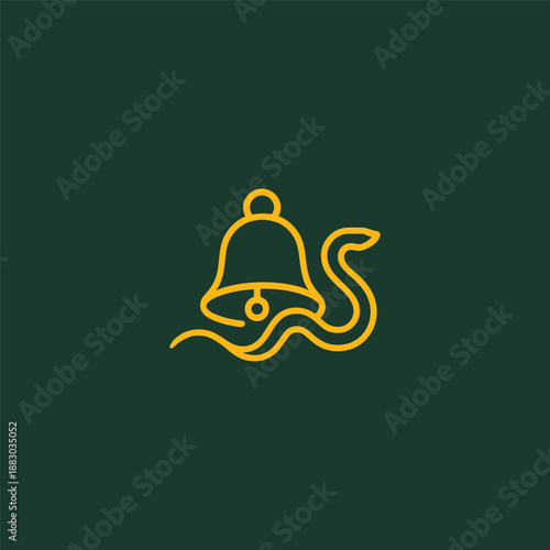 Bell serpent logo in mystical and clean simple line style.
