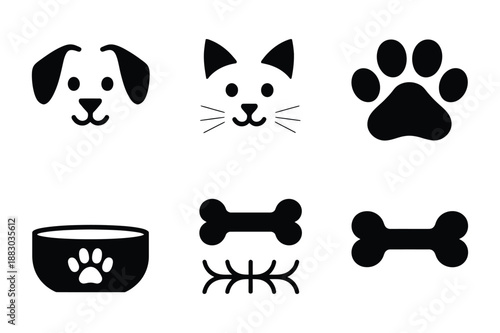 Pet Care and Veterinary Service Icon Illustrations
