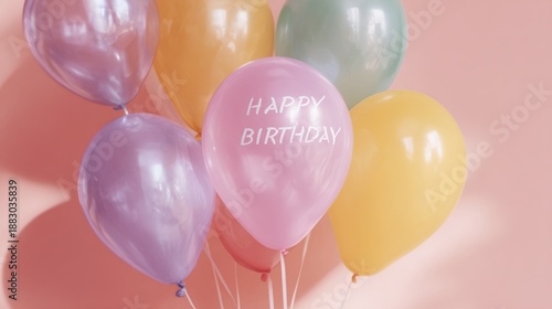 Wallpaper Mural Bunch of balloons with the word Happy Birthday written on one of them Torontodigital.ca