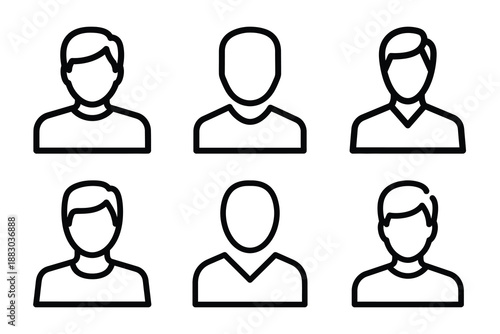 Minimalist Modern user social interaction outine icons set with editable stroke.