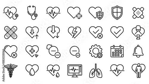 Collection of Medical Icons and Symbols.