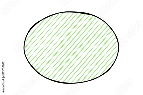 手描き風の楕円形フレーム　緑