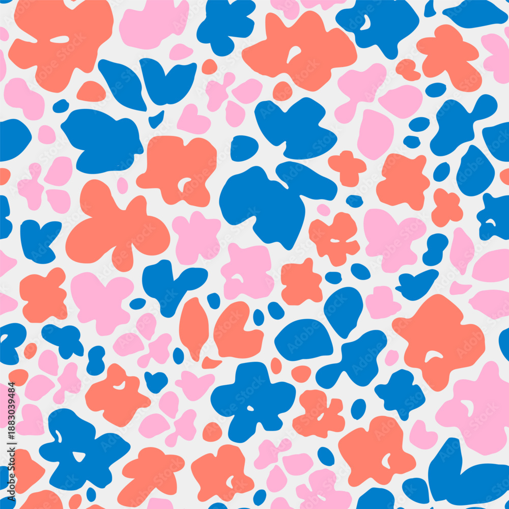 Fototapeta premium Beautiful floral seamless pattern. Cute natural background with small flowers. Hand drawn grunge flowers wallpaper. Simple daisy vector print for spring textile, fabric design