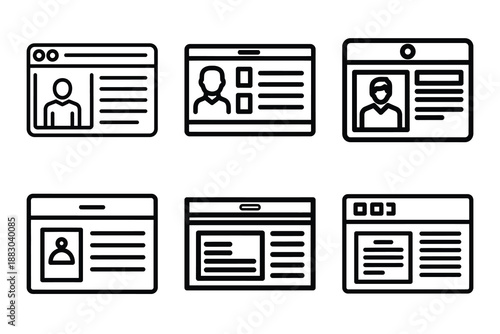 Minimalist Modern community interactive dashboard outine icons set with editable stroke.
