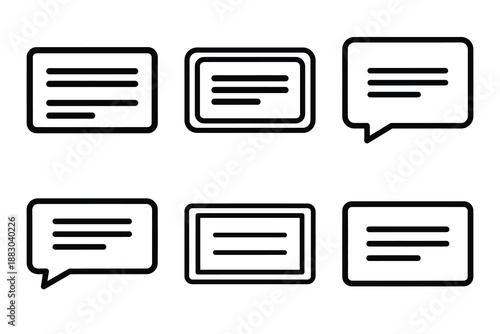 Minimalist Modern community message inbox outine icons set with editable stroke.