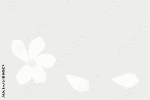 A flower and its petals flying from it.
