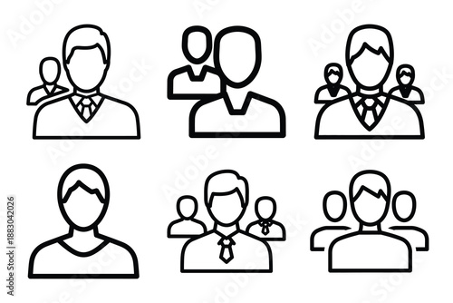Minimalist Modern member interaction platform outine icons set with editable stroke.