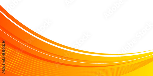 bright, dynamic vector background with flowing orange and yellow curved lines on a white backdrop, creating an energetic and modern design. vector Eps 10
