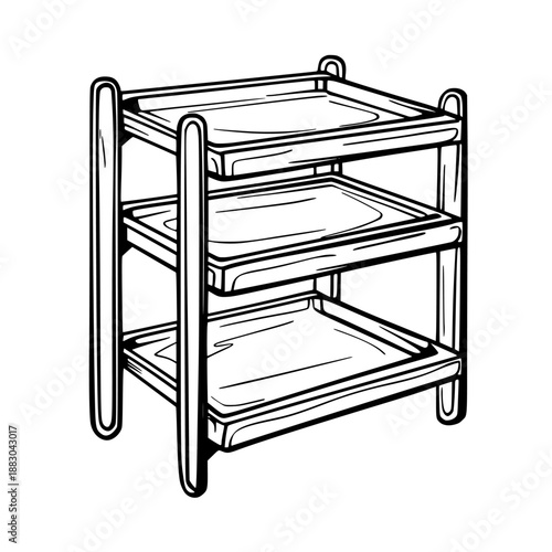 Elegant Minimalist Lug Rack | Clean, isolated vector art for creative projects.