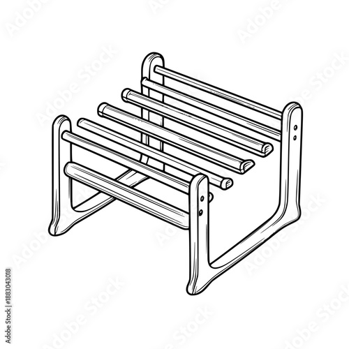 Elegant Foldable Rack, Simplicity Meets Functionality | Clean, isolated vector art for creative projects.