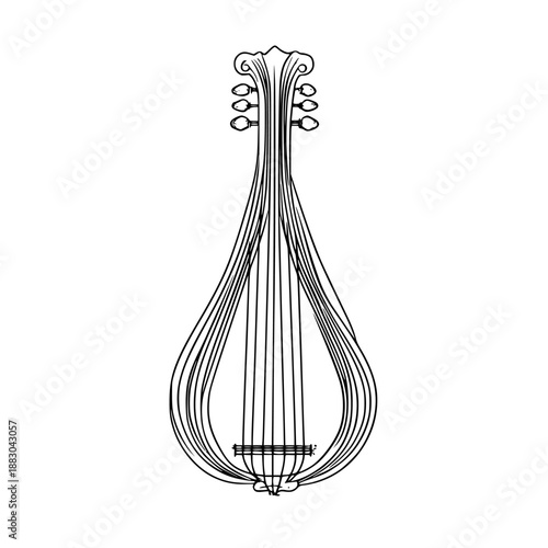 Musical Odyssey: Minimalist Lyre | Clean, isolated vector art for creative projects.