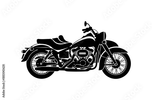 Classic Motorcycle Silhouette Illustration