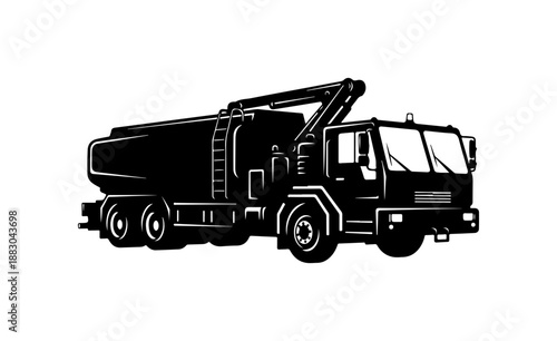 Industrial Garbage Truck Silhouette