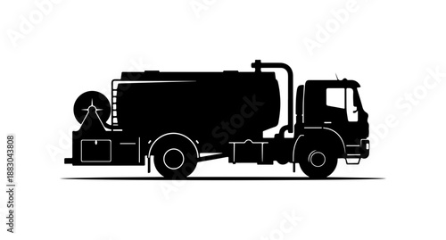 Tanker Truck Silhouette Illustration