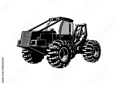 Heavy-Duty Forestry Vehicle Illustration