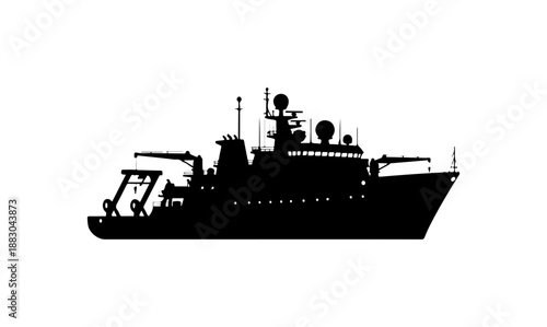 Silhouette of a Military Ship