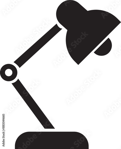 Modern minimalist desk lamp icon illustration providing adjustable light for work and study