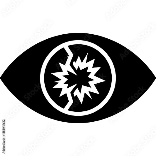 Eye Injury Impact Warning Icon Silhouette Vector