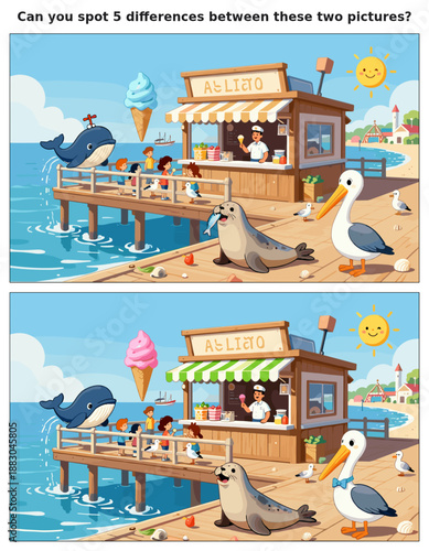 Spot the Difference Kids Activity Sheet – Fun Puzzles & Brain Teasers for Children | Educational Games & Challenges