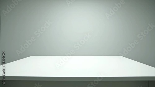 Wallpaper Mural Minimalist white table against a soft gray background Torontodigital.ca
