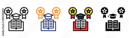 Academic Award Icon Multiple Style Collection Set 