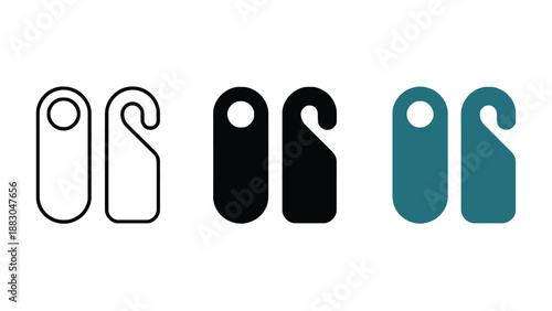 A set of modern paperclip logos in different colors and styles