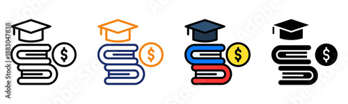 Education Finance Icon Multiple Style Collection Set 