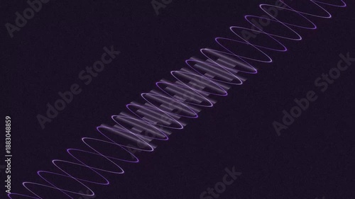 Displaying a vertical neon spiral design in a dark background