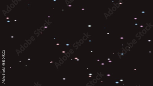 Streaming dots drifting across a dark background