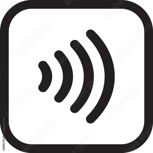 Illustration vector, Contactless signal NFC payment line icon